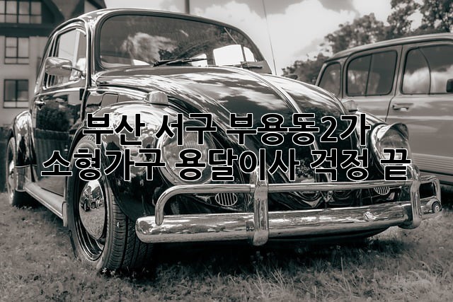부산 서구 부용동2가 소형가구 용달이사, 걱정 끝!